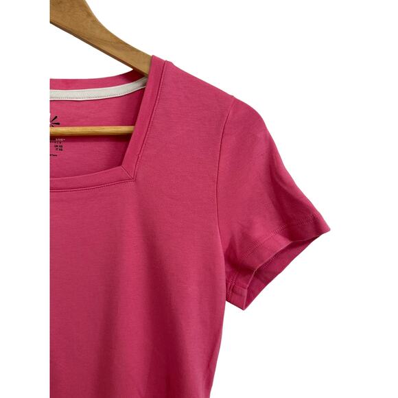 Isaac Mizrahi Live Essentials Women's Square-Neck Top pink XXS - Picture 2 of 5